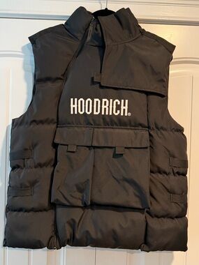 Hoodrich Men’s Black Puffer Utility Vest SZ L